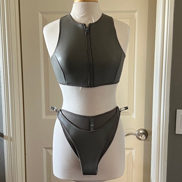 SKIMS Rubberized Scuba Swim 3-Piece Set NWT S - Picture 2 of 10